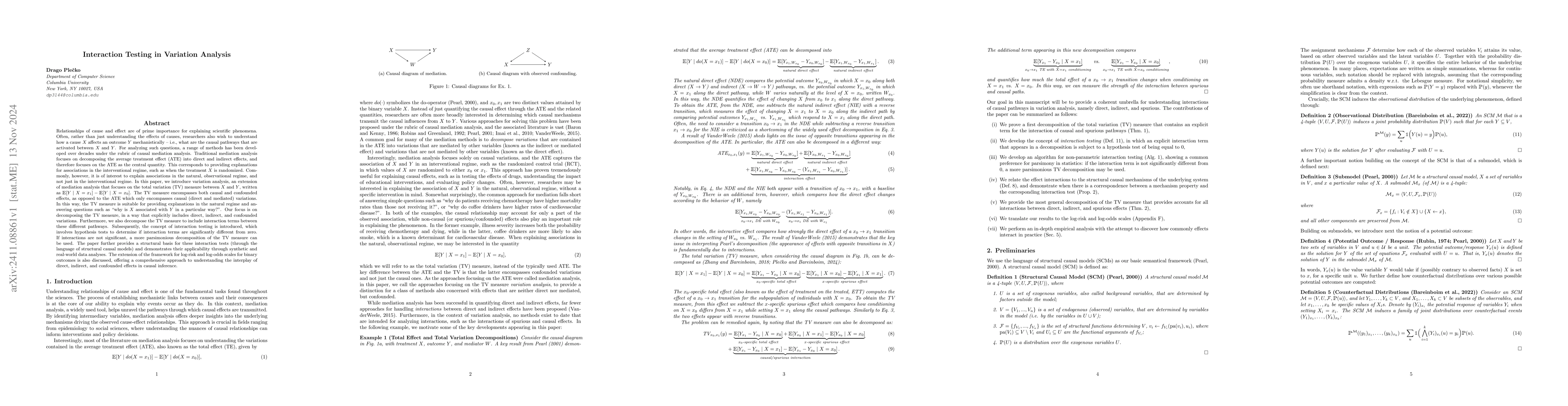 Thumbnail for Interaction Testing in Variation Analysis