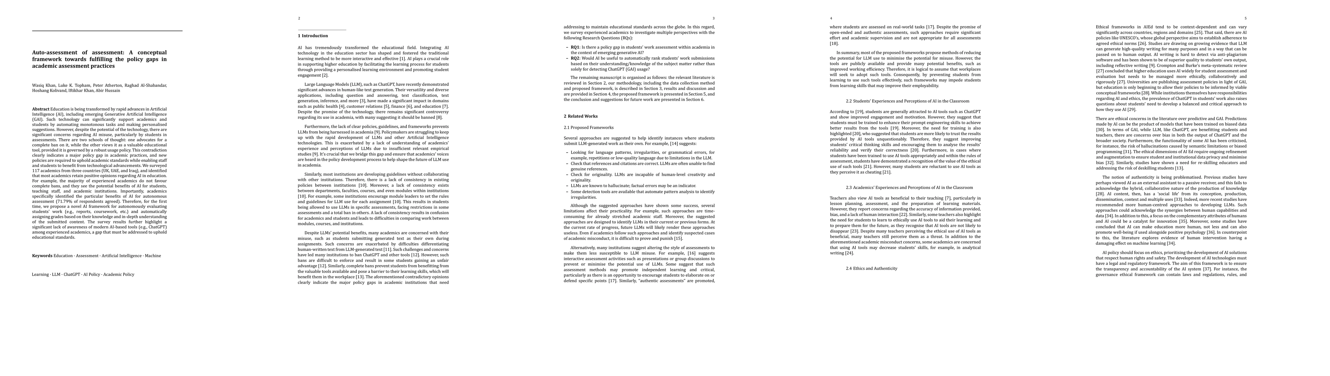 Thumbnail for Auto-assessment of assessment: A conceptual framework towards fulfilling
  the policy gaps in academic assessment practices