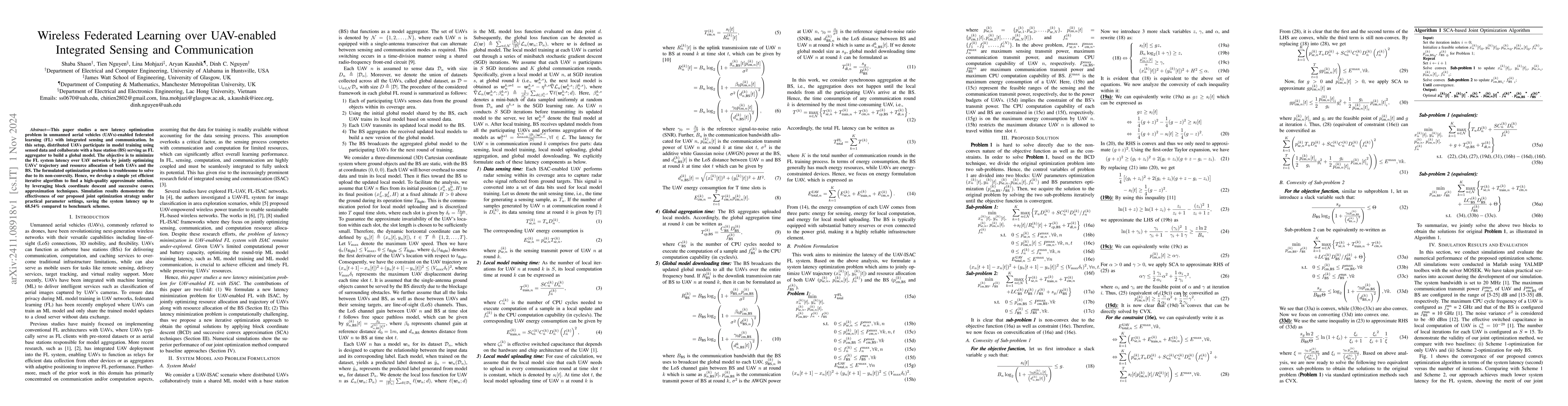 Thumbnail for Wireless Federated Learning over UAV-enabled Integrated Sensing and
  Communication