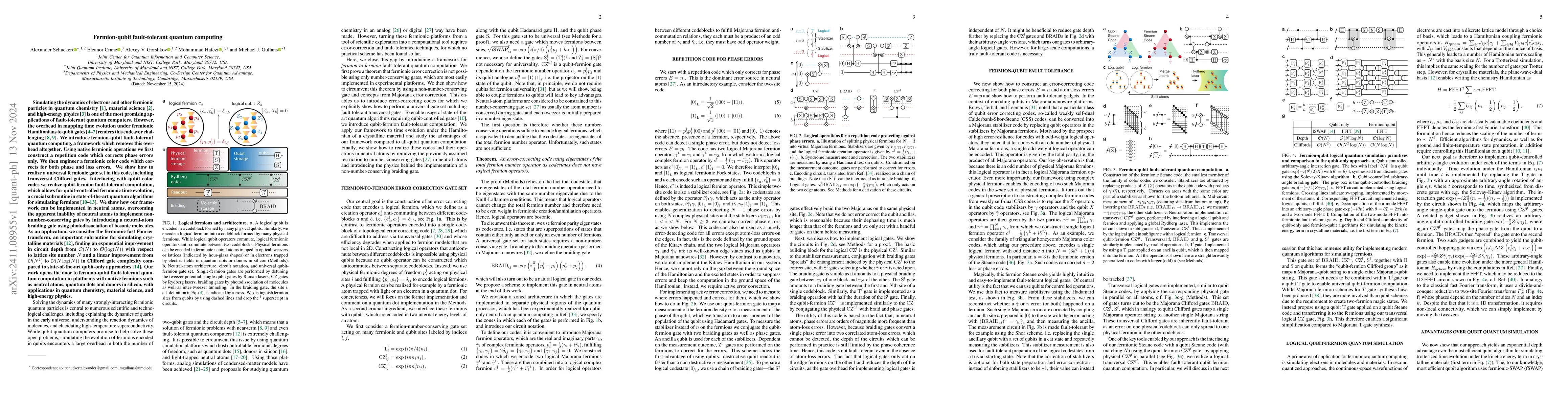 Thumbnail for Fermion-qubit fault-tolerant quantum computing