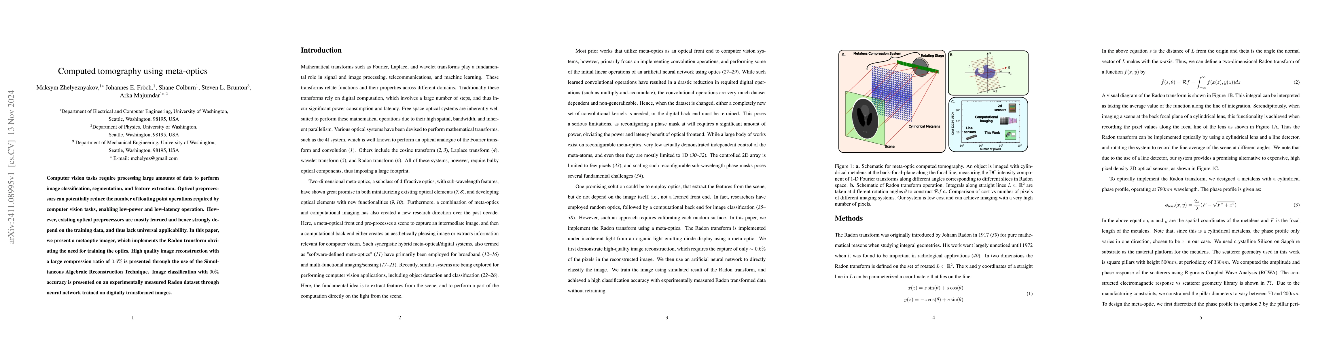 Thumbnail for Computed tomography using meta-optics