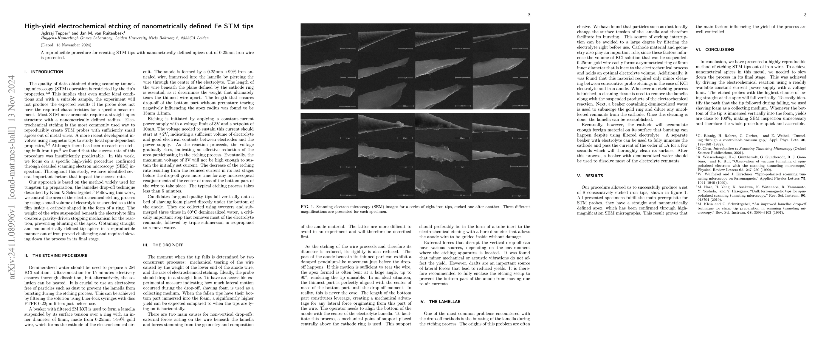 Thumbnail for High-yield electrochemical etching of nanometrically defined Fe STM tips
