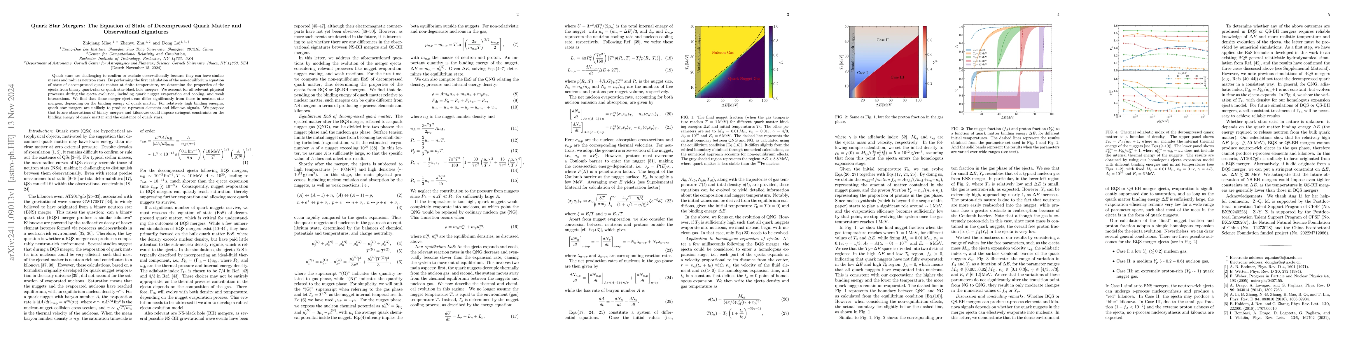 Thumbnail for Quark Star Mergers: The Equation of State of Decompressed Quark Matter
  and Observational Signatures