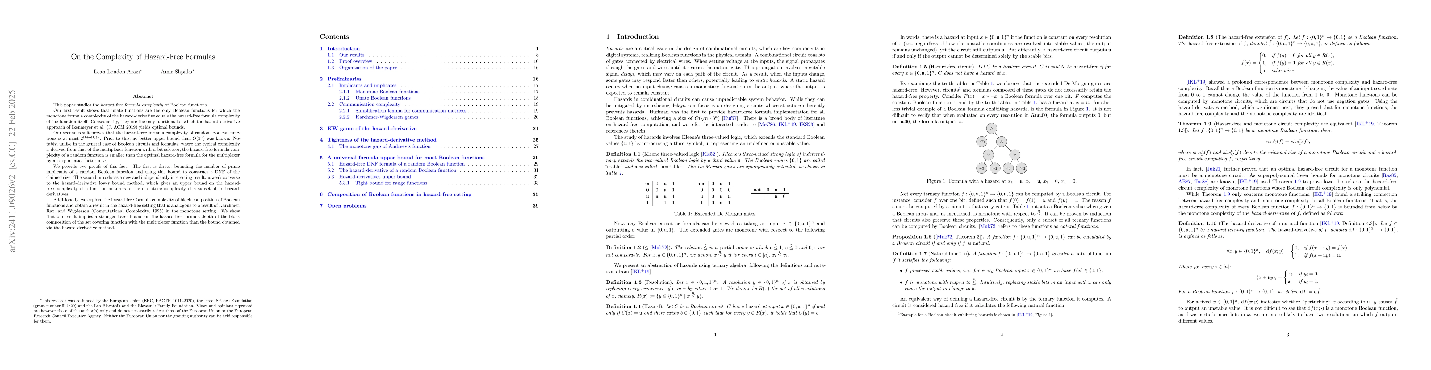 Thumbnail for On the Complexity of Hazard-Free Formulas