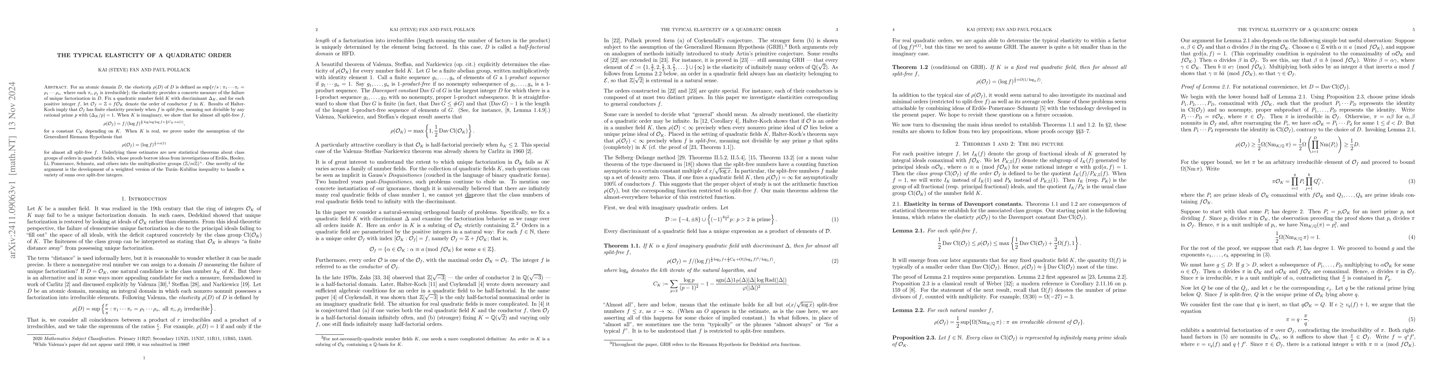 Thumbnail for The typical elasticity of a quadratic order