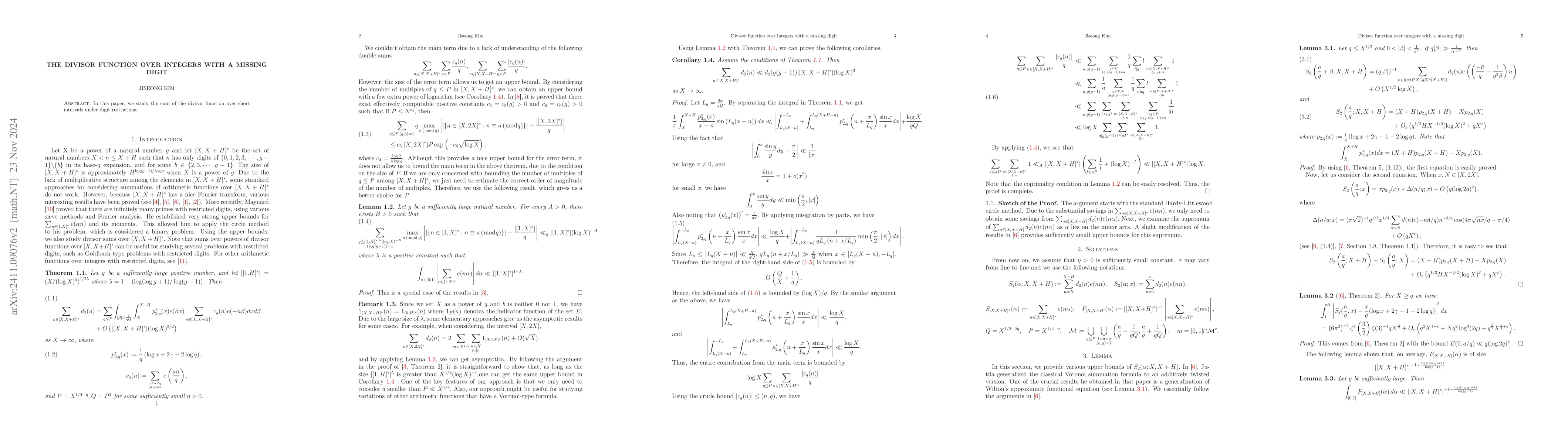 Thumbnail for The divisor function over integers with a missing digit