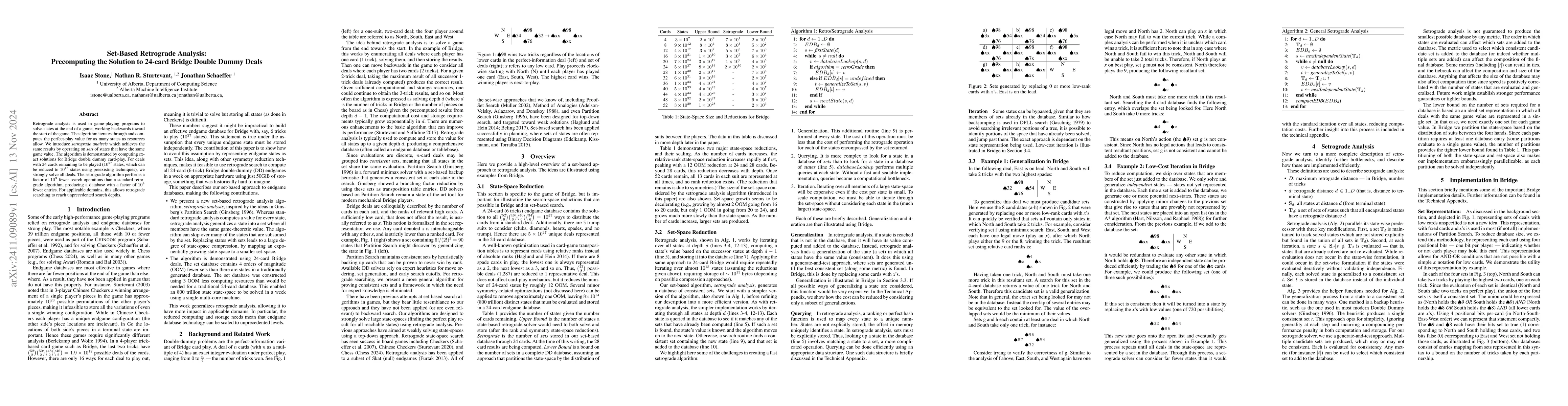 Thumbnail for Set-Based Retrograde Analysis: Precomputing the Solution to 24-card
  Bridge Double Dummy Deals