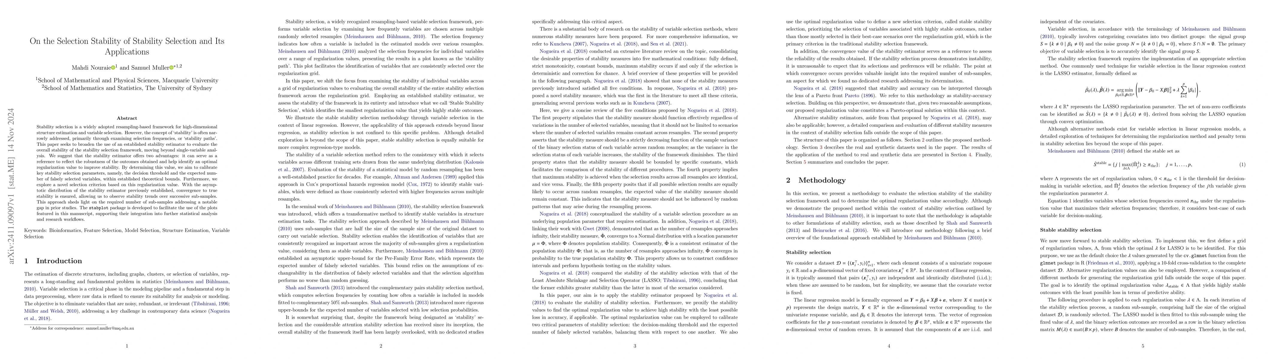 Thumbnail for On the Selection Stability of Stability Selection and Its Applications