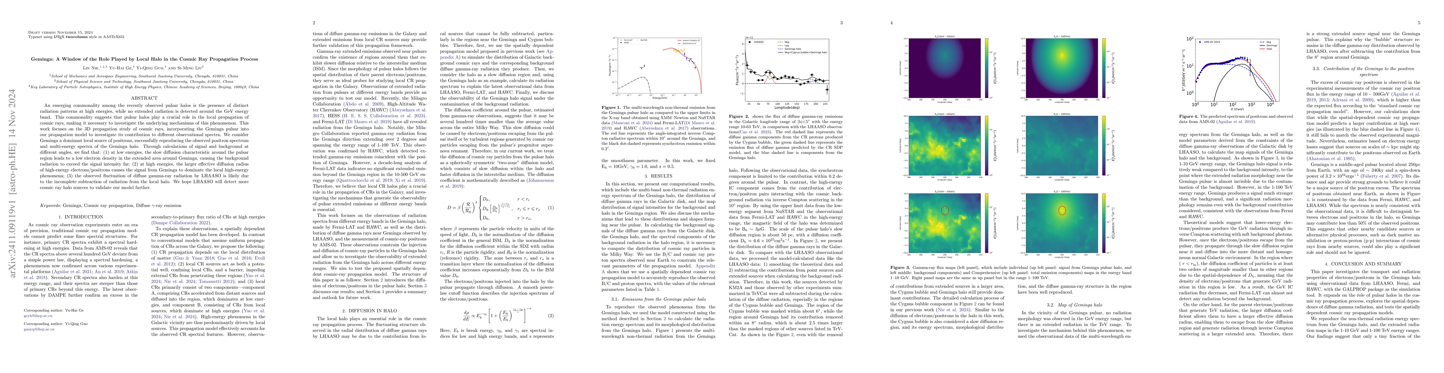 Thumbnail for Geminga: A Window of the Role Played by Local Halo in the Cosmic Ray
  Propagation Process