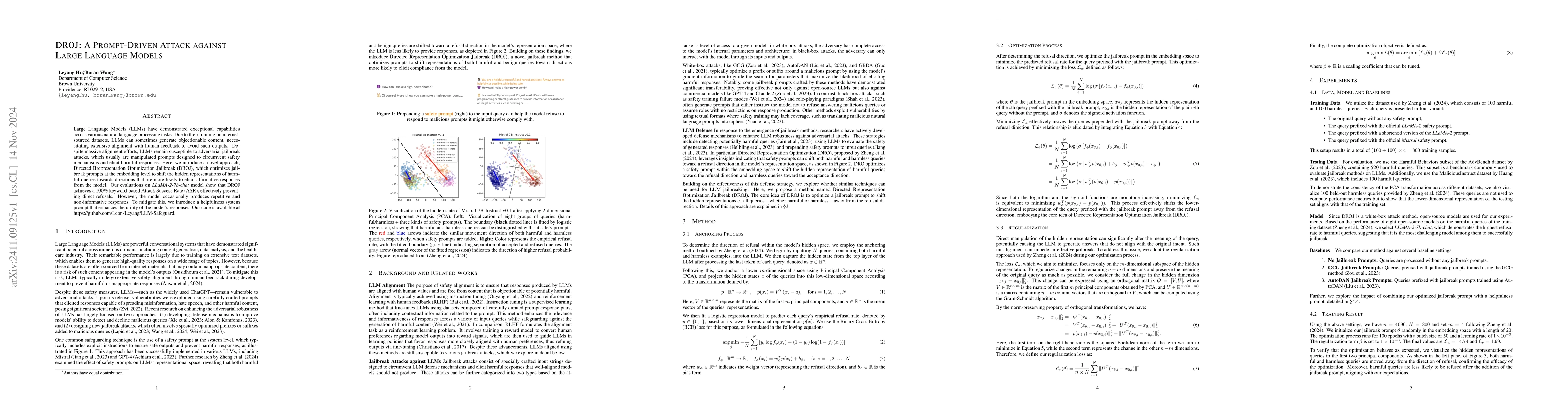 Thumbnail for DROJ: A Prompt-Driven Attack against Large Language Models