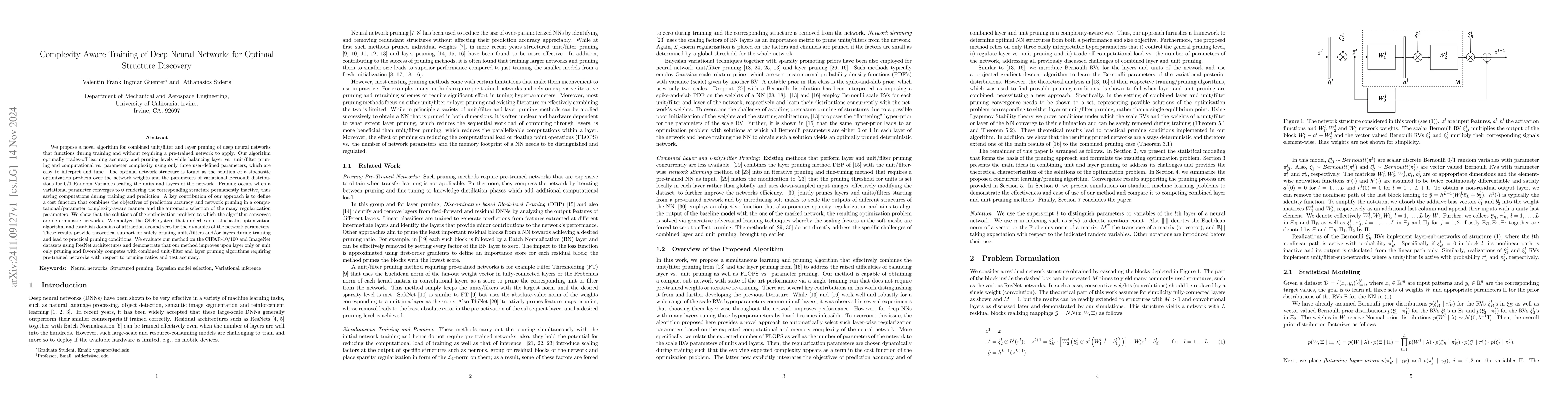 Thumbnail for Complexity-Aware Training of Deep Neural Networks for Optimal Structure
  Discovery