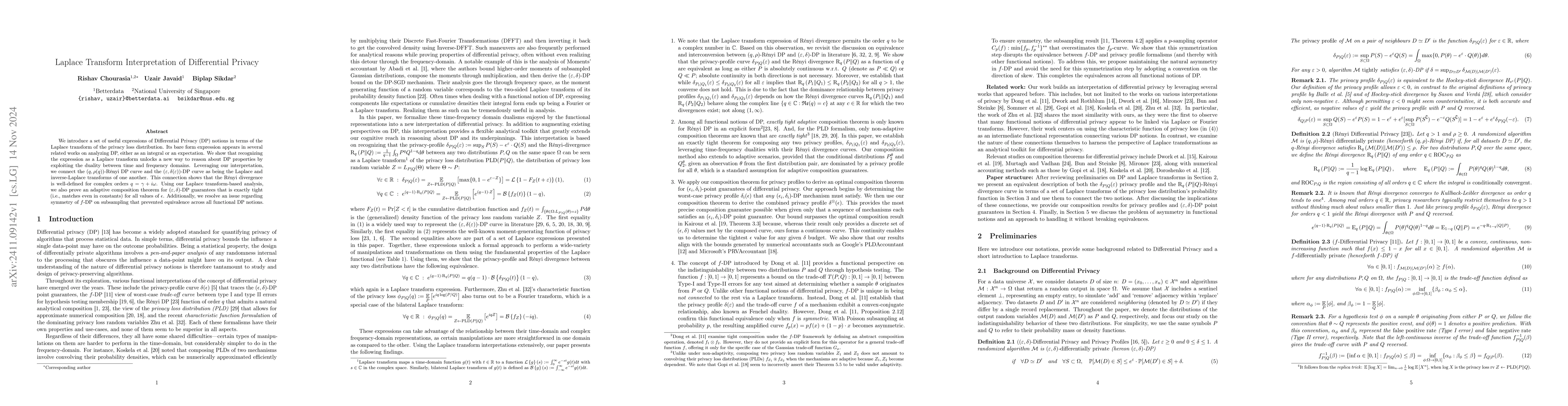 Thumbnail for Laplace Transform Interpretation of Differential Privacy