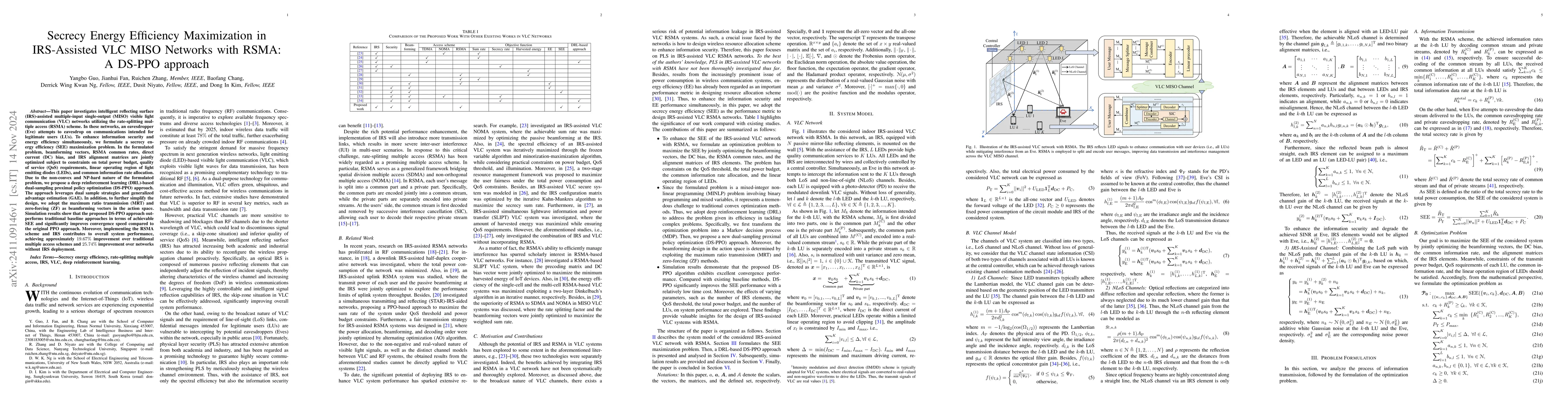 Thumbnail for Secrecy Energy Efficiency Maximization in IRS-Assisted VLC MISO Networks
  with RSMA: A DS-PPO approach