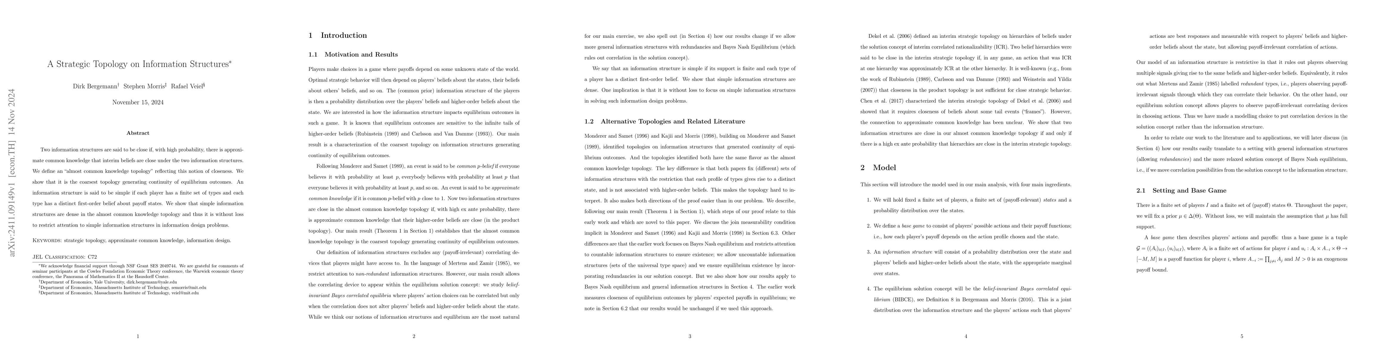Thumbnail for A Strategic Topology on Information Structures