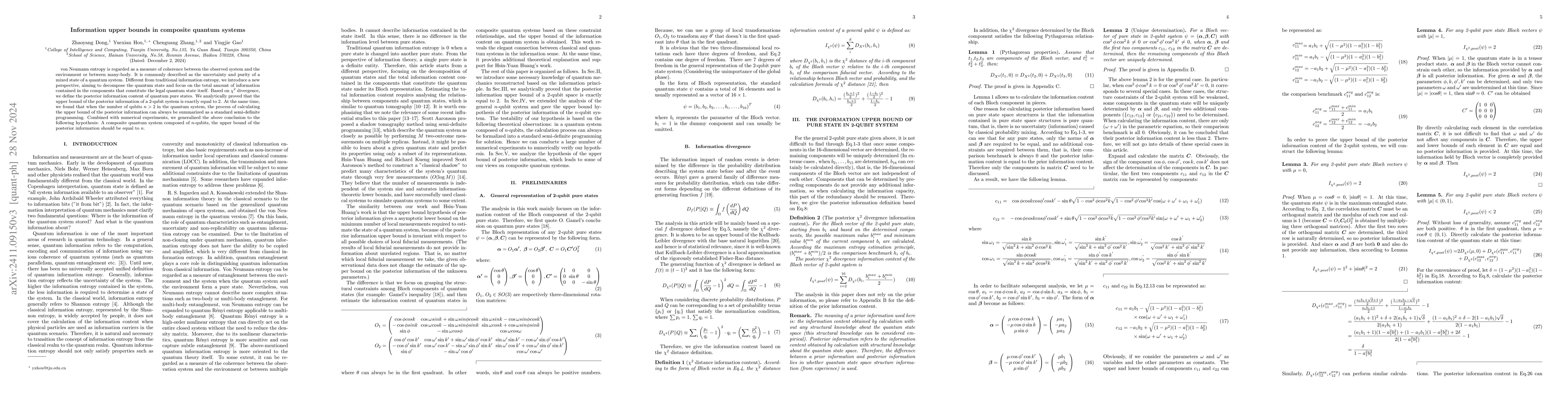 Thumbnail for Information upper bounds in composite quantum systems