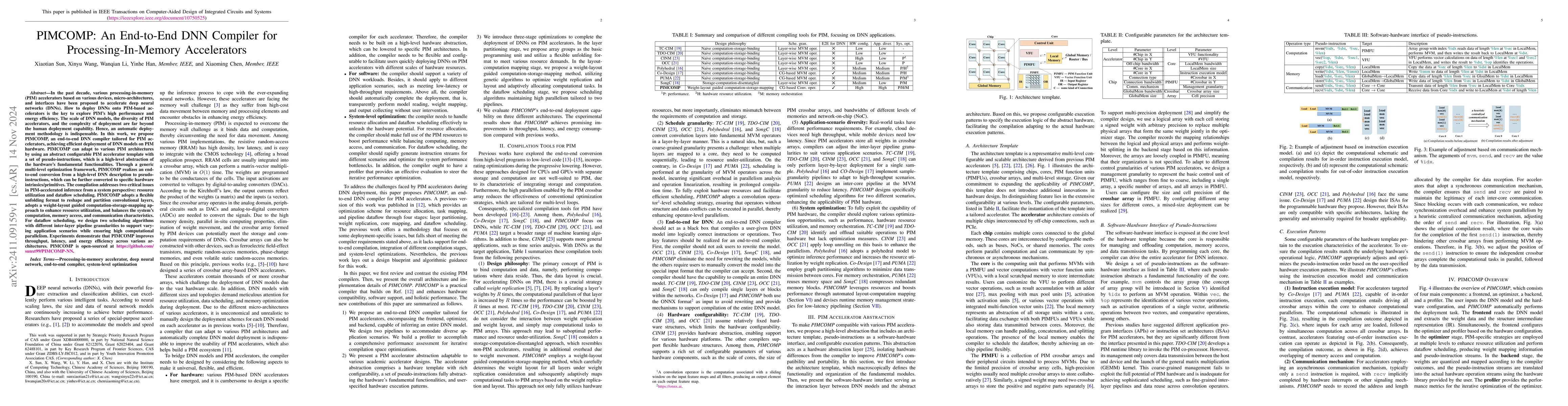Thumbnail for PIMCOMP: An End-to-End DNN Compiler for Processing-In-Memory
  Accelerators