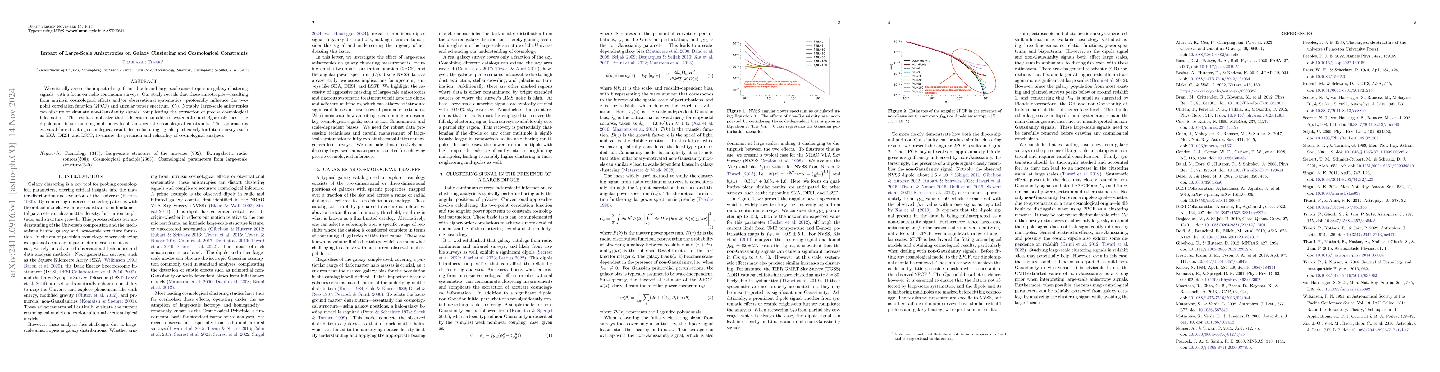 Thumbnail for Impact of Large-Scale Anisotropies on Galaxy Clustering and Cosmological
  Constraints