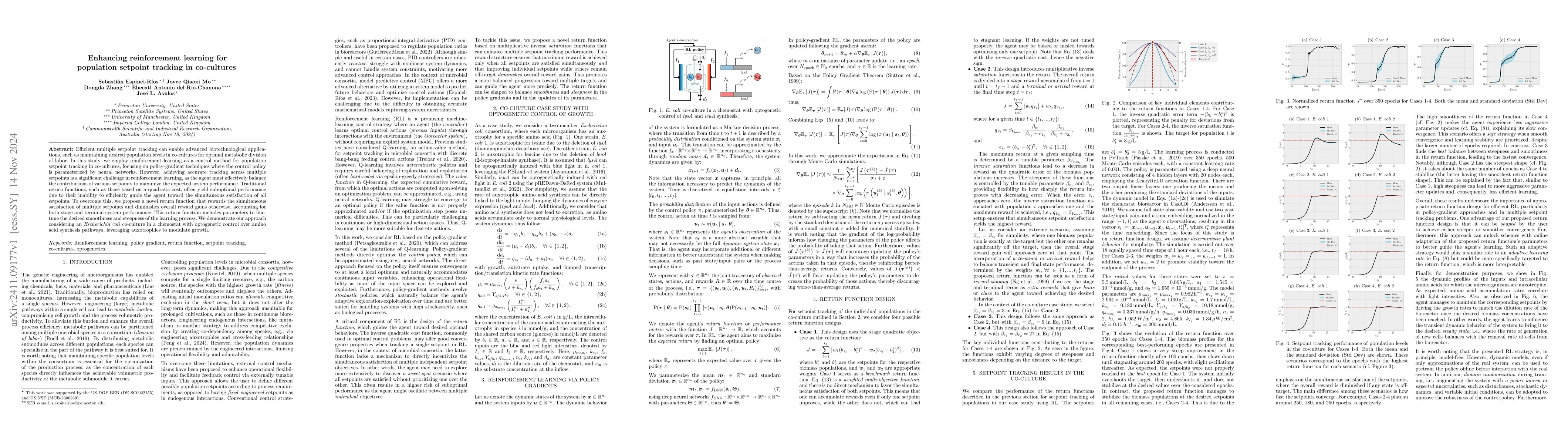 Thumbnail for Enhancing reinforcement learning for population setpoint tracking in
  co-cultures