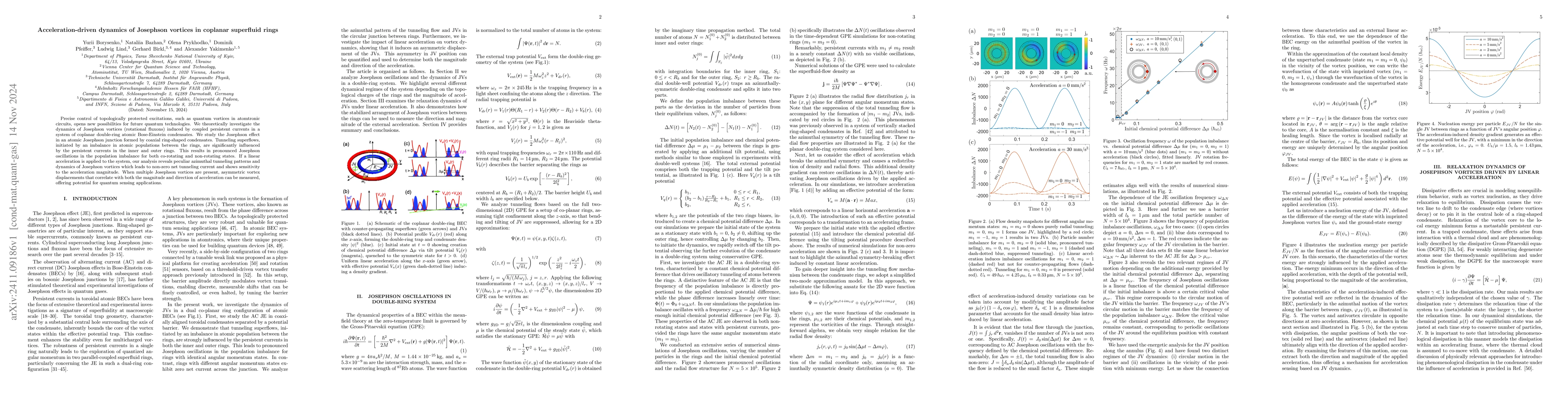 Thumbnail for Acceleration-driven dynamics of Josephson vortices in coplanar
  superfluid rings