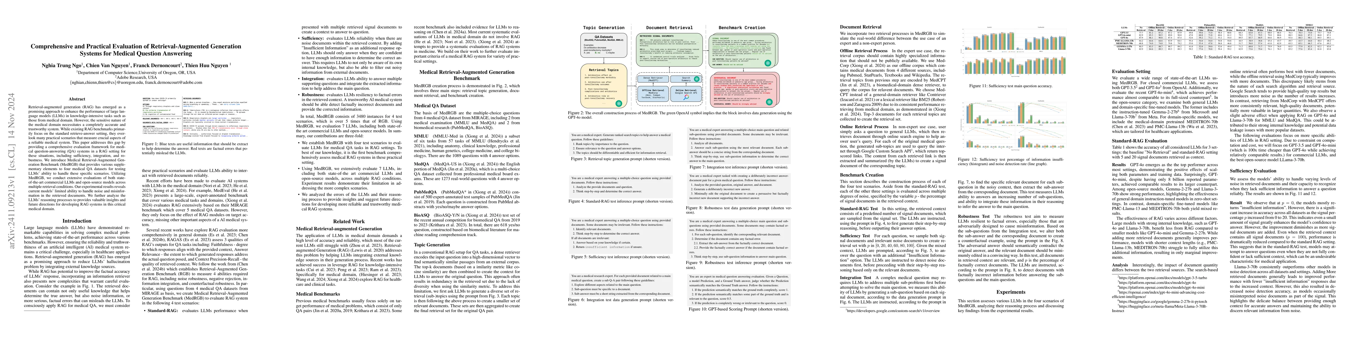 Thumbnail for Comprehensive and Practical Evaluation of Retrieval-Augmented Generation
  Systems for Medical Question Answering
