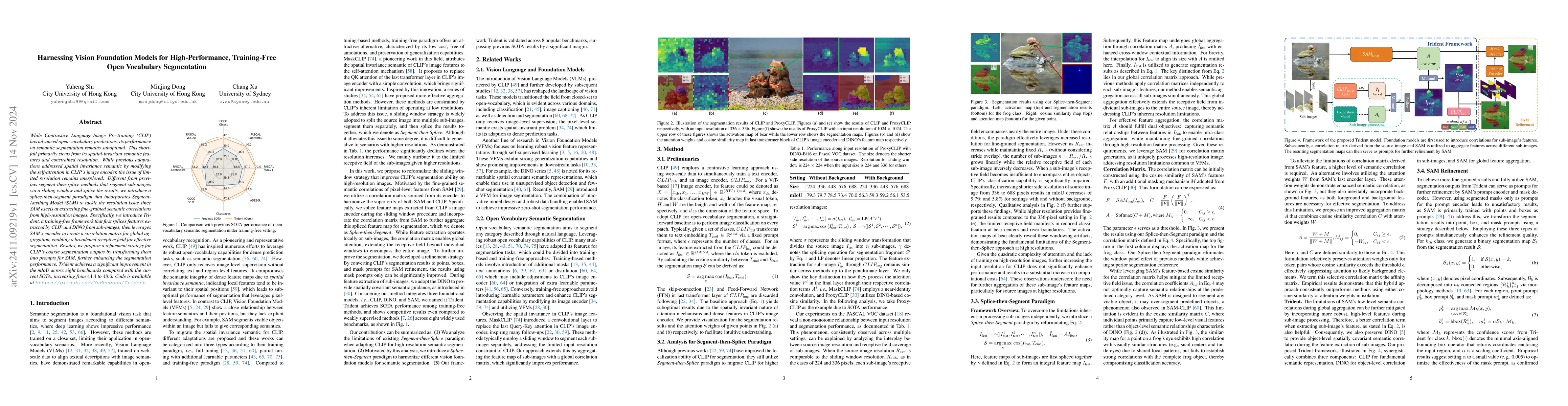 Thumbnail for Harnessing Vision Foundation Models for High-Performance, Training-Free
  Open Vocabulary Segmentation