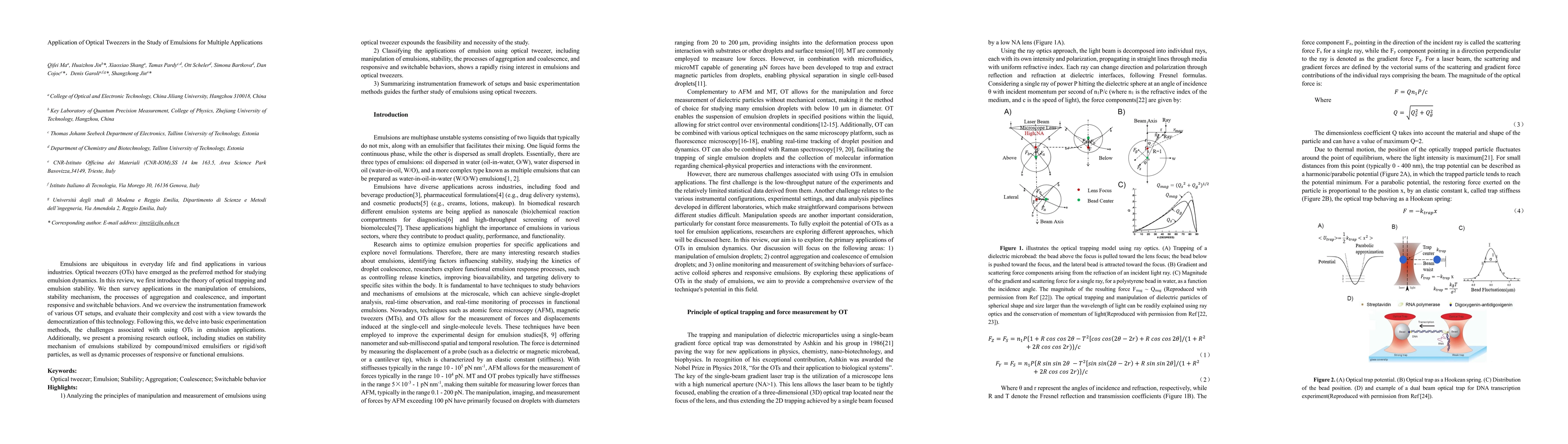Thumbnail for Application of Optical Tweezers in the Study of Emulsions for Multiple
  Applications