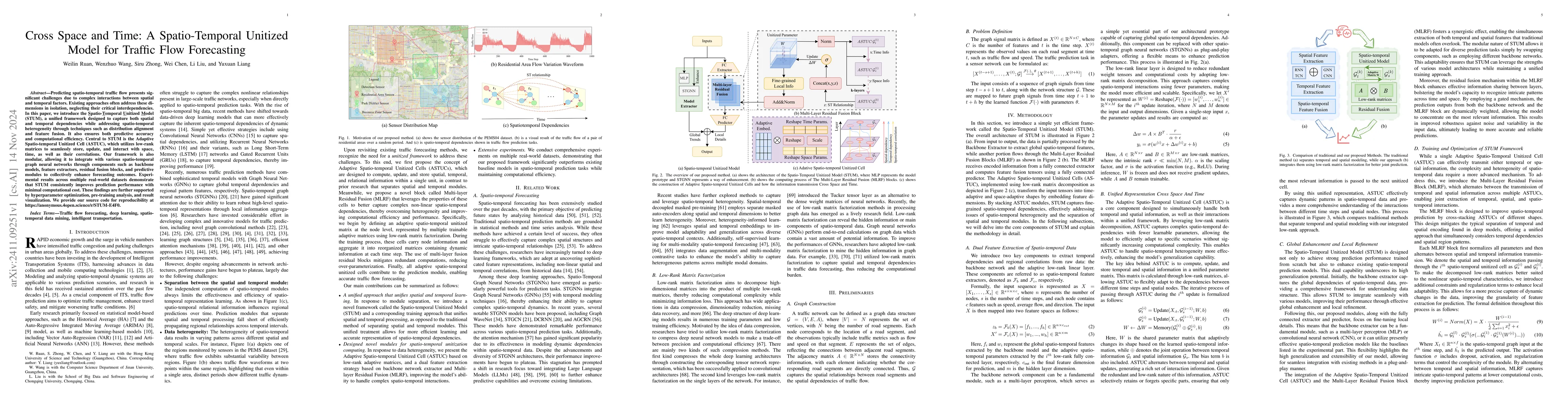Thumbnail for Cross Space and Time: A Spatio-Temporal Unitized Model for Traffic Flow
  Forecasting