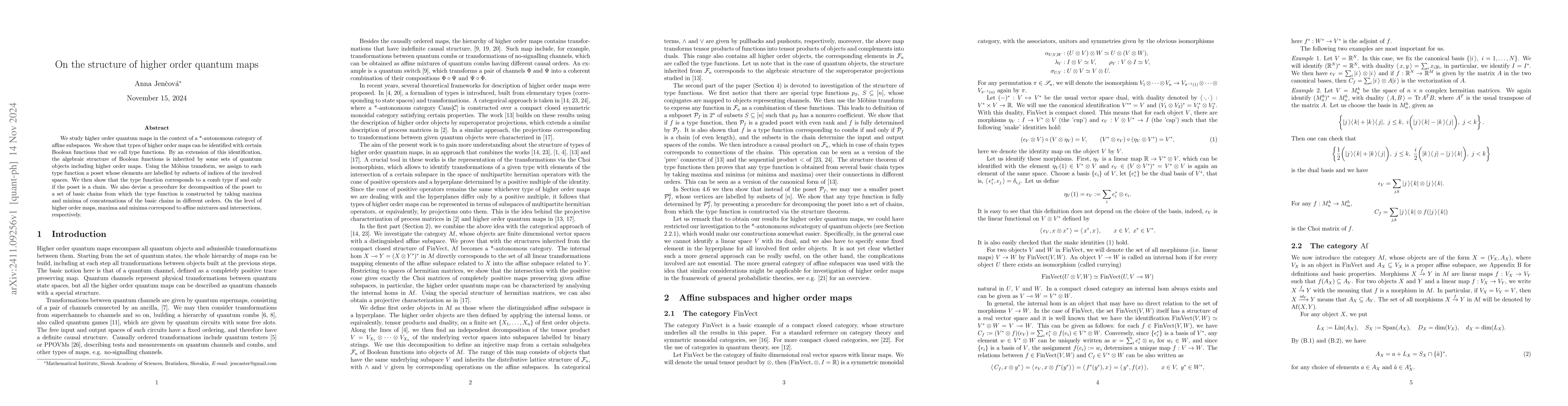 Thumbnail for On the structure of higher order quantum maps