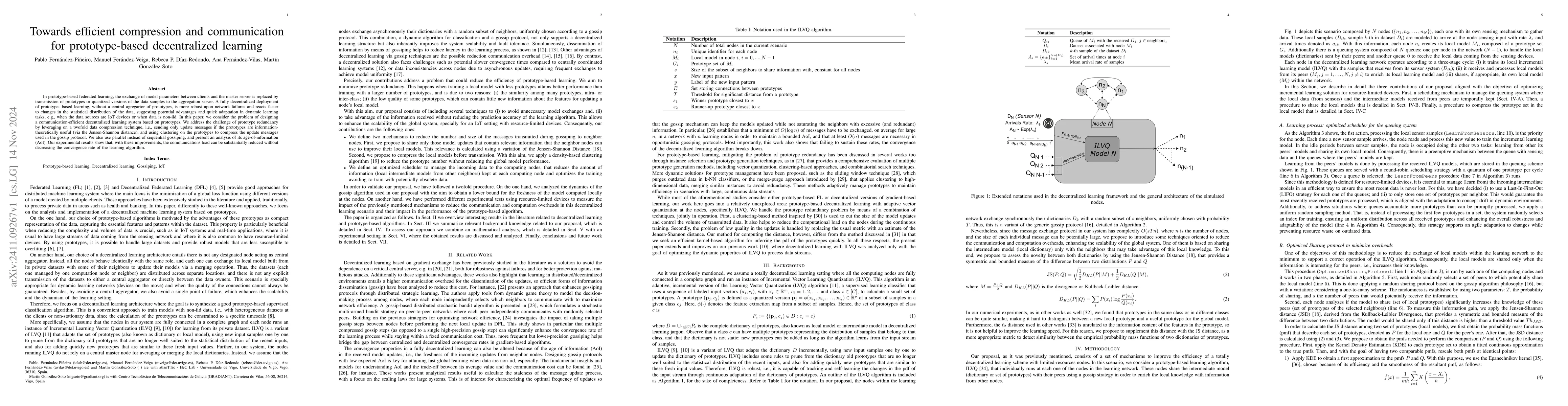 Thumbnail for Towards efficient compression and communication for prototype-based
  decentralized learning