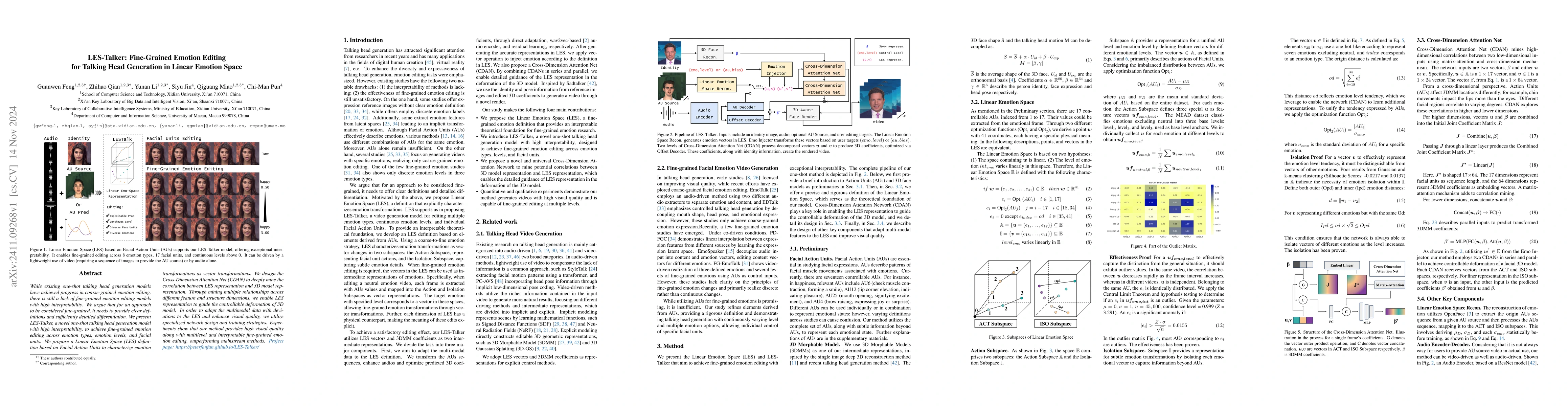 Thumbnail for LES-Talker: Fine-Grained Emotion Editing for Talking Head Generation in
  Linear Emotion Space