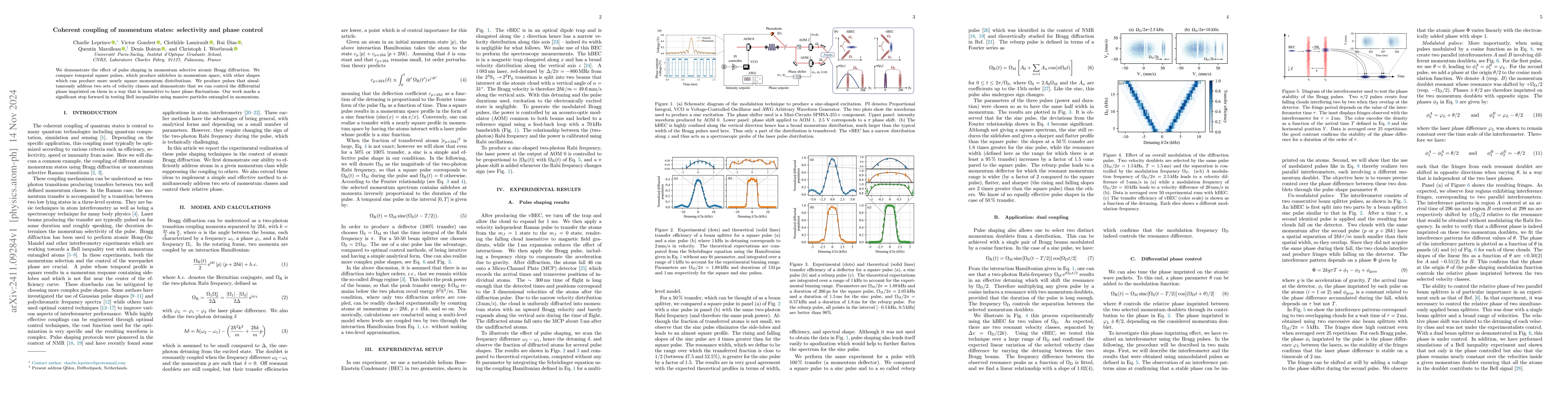 Thumbnail for Coherent coupling of momentum states: selectivity and phase control