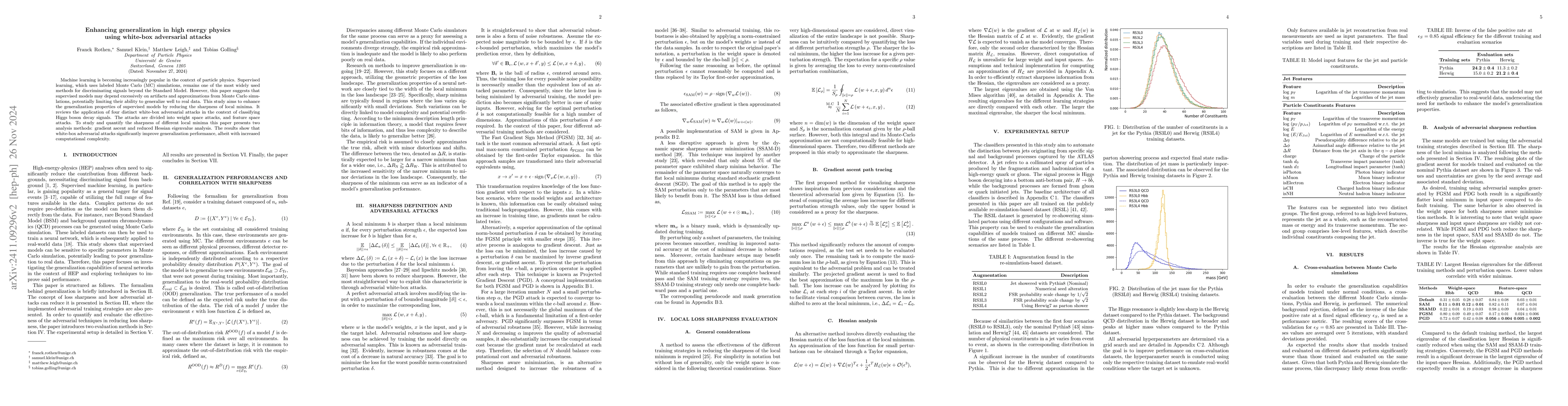 Thumbnail for Enhancing generalization in high energy physics using white-box
  adversarial attacks
