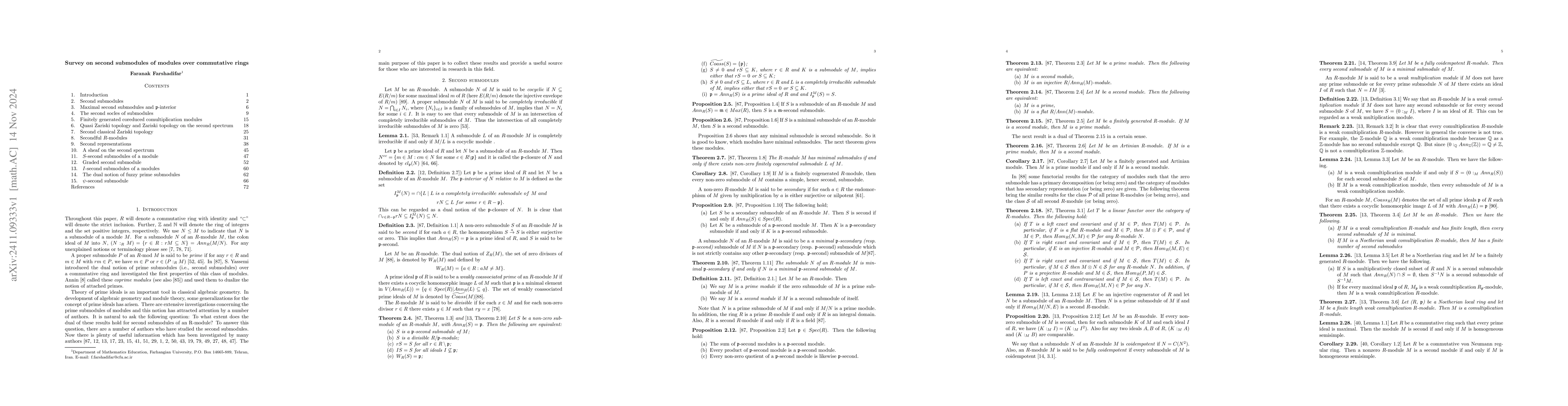 Thumbnail for Survey on second submodules of modules over commutative rings