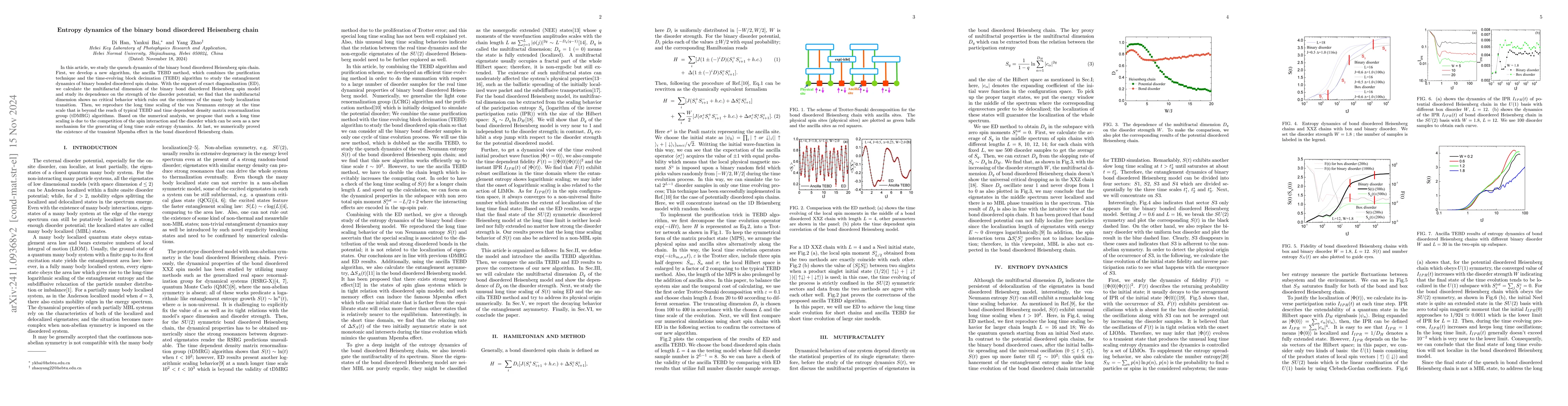 Thumbnail for Entropy dynamics of the binary bond disordered Heisenberg chain