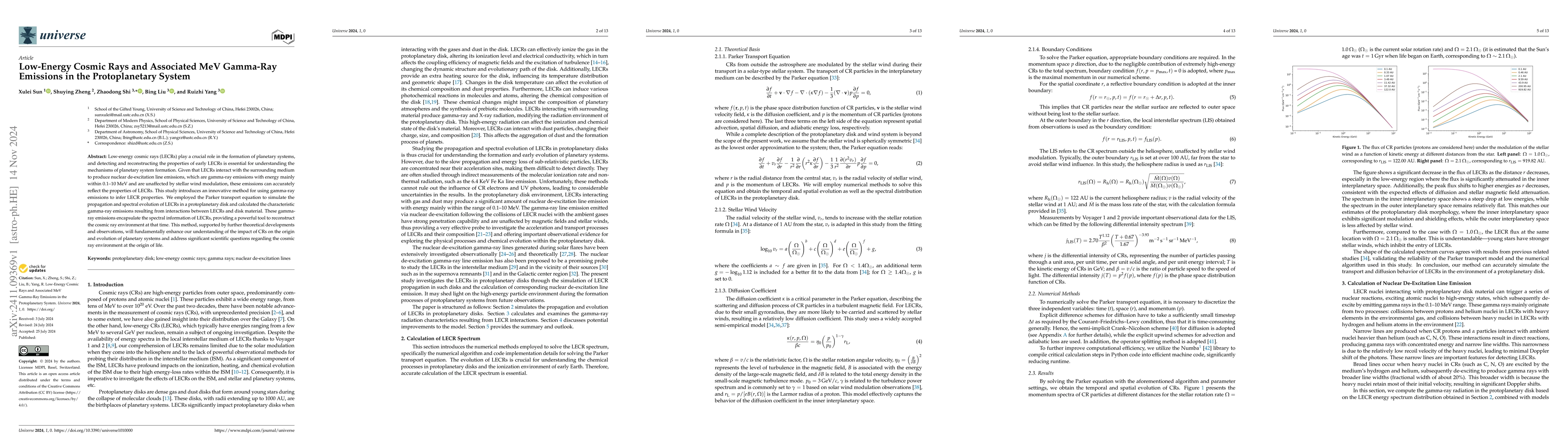 Thumbnail for Low-Energy Cosmic Rays and Associated MeV Gamma-Ray Emissions in the
  Protoplanetary System