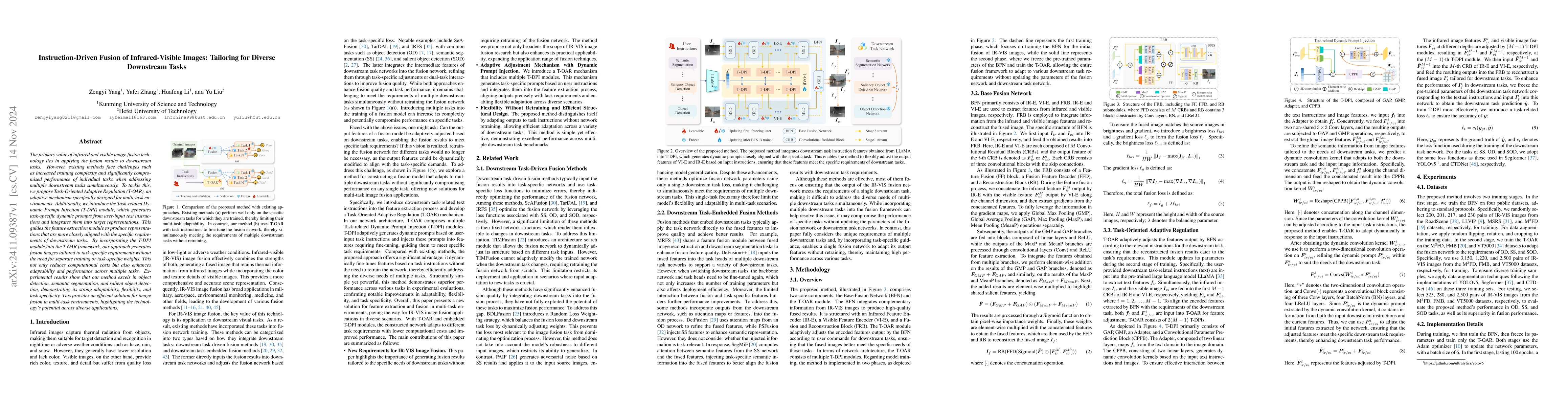 Thumbnail for Instruction-Driven Fusion of Infrared-Visible Images: Tailoring for
  Diverse Downstream Tasks