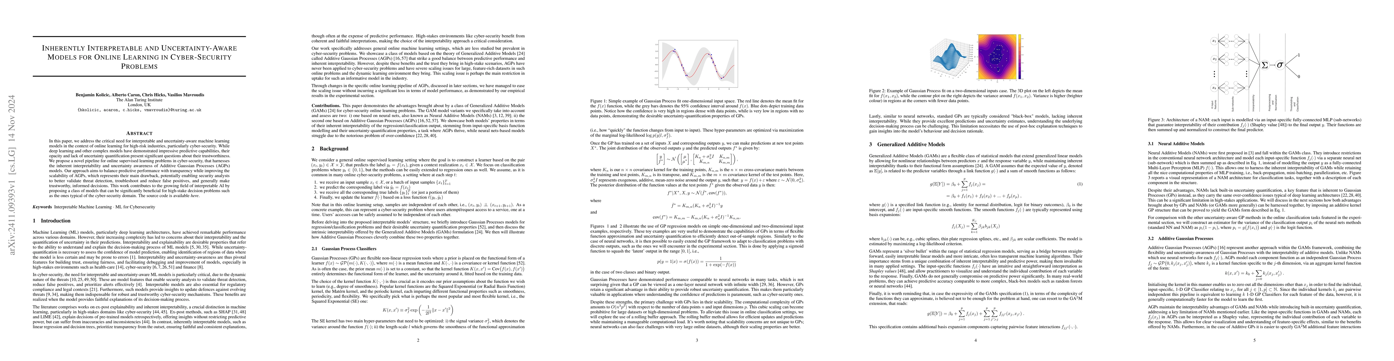 Thumbnail for Inherently Interpretable and Uncertainty-Aware Models for Online
  Learning in Cyber-Security Problems