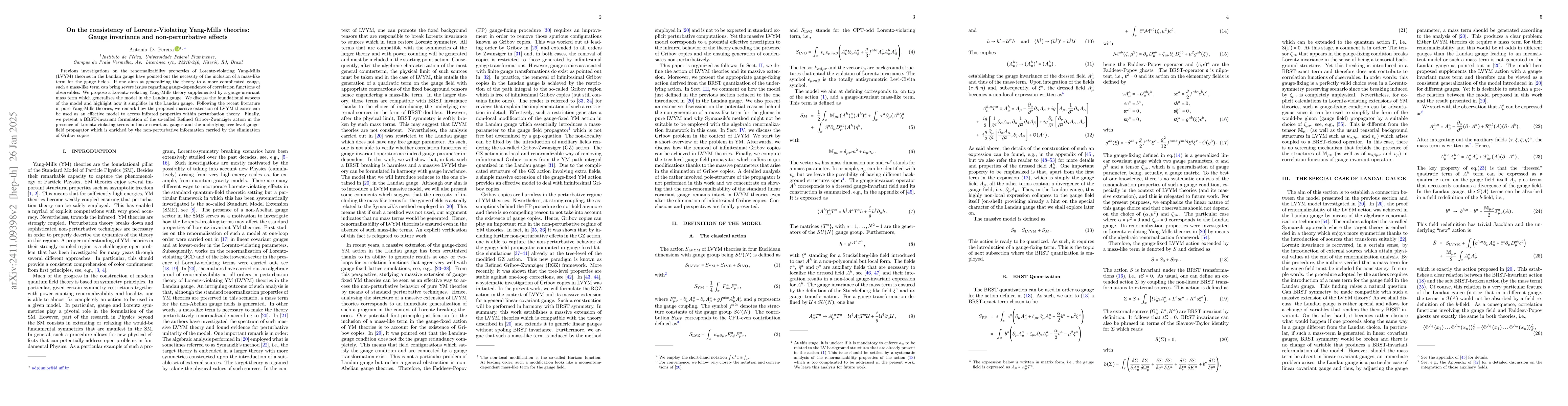 Thumbnail for On the consistency of Lorentz-Violating Yang-Mills theories: Gauge
  invariance and non-perturbative effects