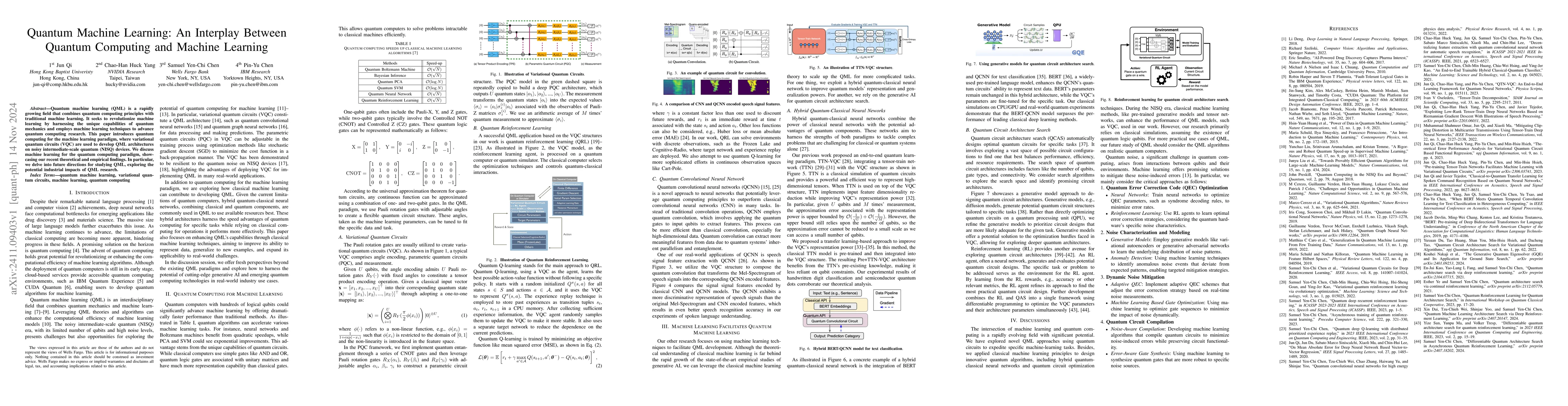 Thumbnail for Quantum Machine Learning: An Interplay Between Quantum Computing and
  Machine Learning