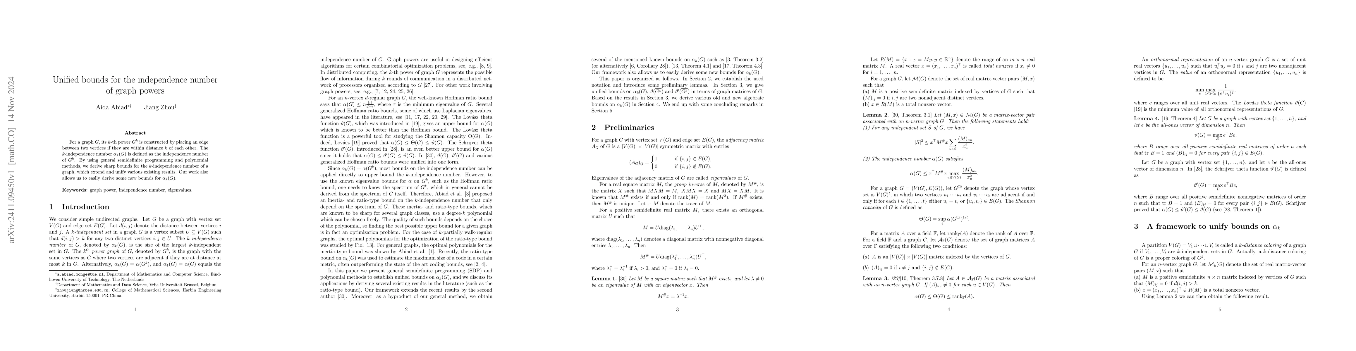 Thumbnail for Unified bounds for the independence number of graph powers