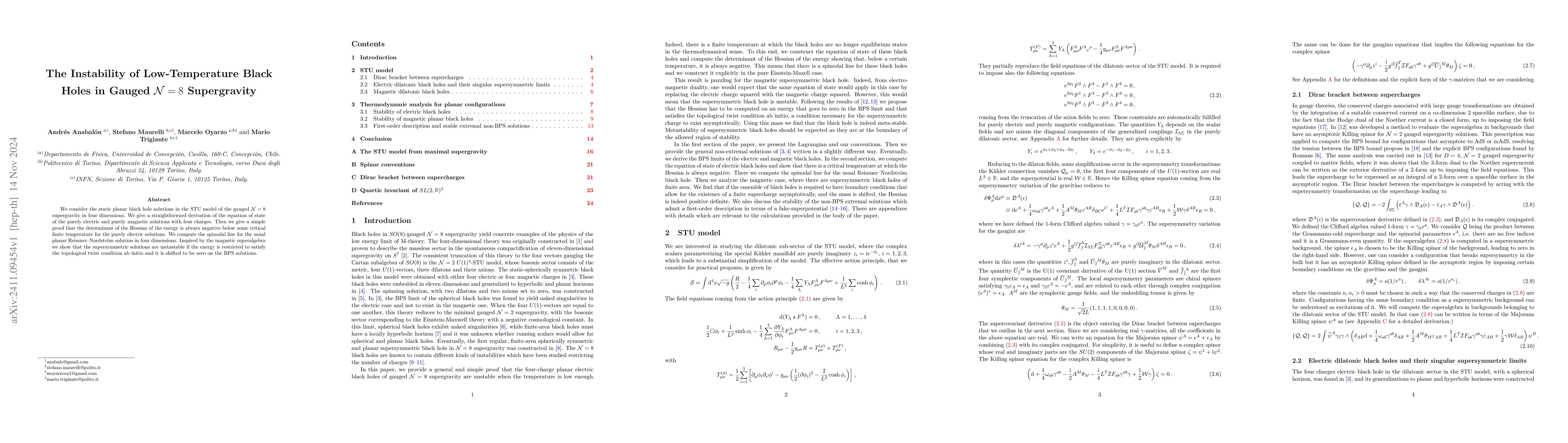 Thumbnail for The Instability of Low-Temperature Black Holes in Gauged $\mathcal{N}=8$
  Supergravity