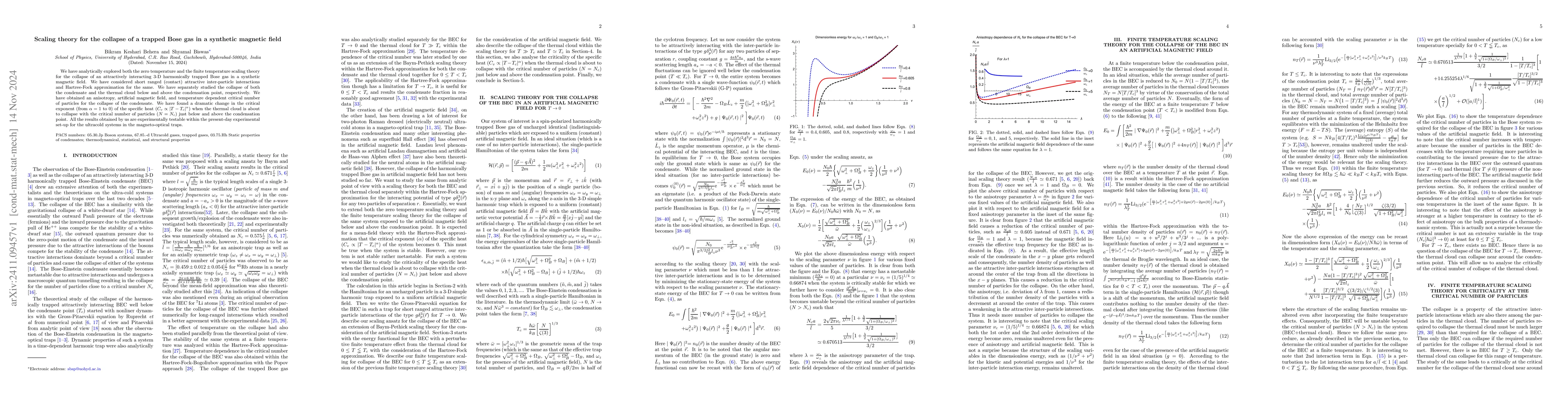 Thumbnail for Scaling theory for the collapse of a trapped Bose gas in a synthetic
  magnetic field
