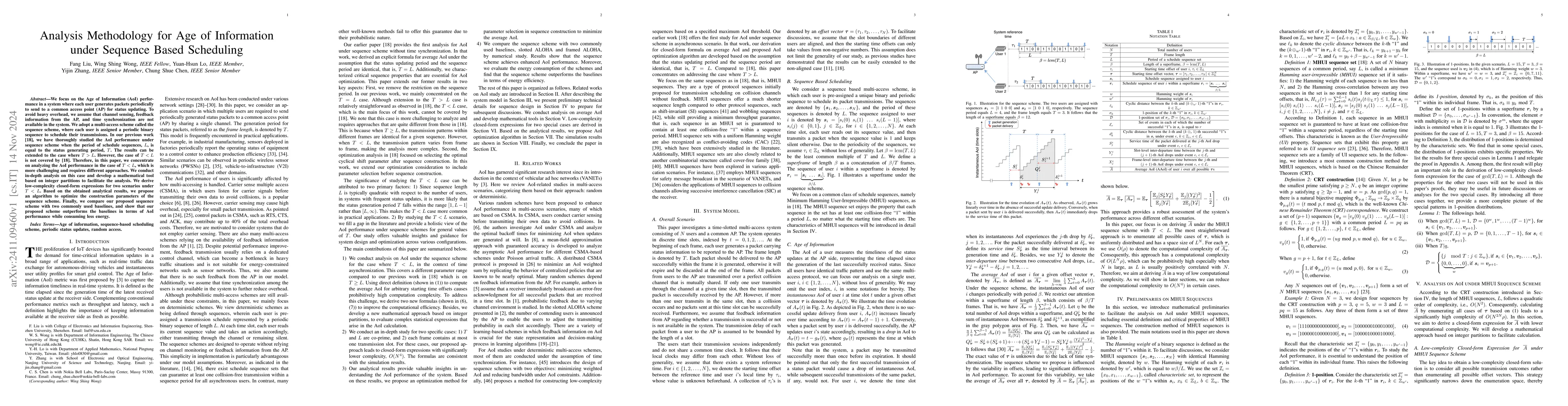 Thumbnail for Analysis Methodology for Age of Information under Sequence Based
  Scheduling
