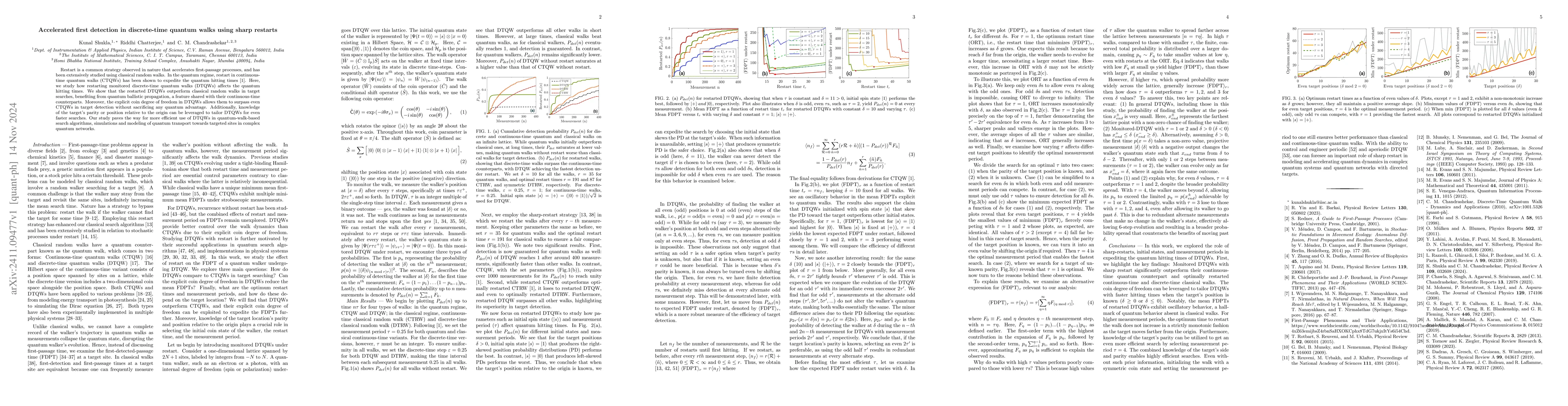 Thumbnail for Accelerated first detection in discrete-time quantum walks using sharp
  restarts