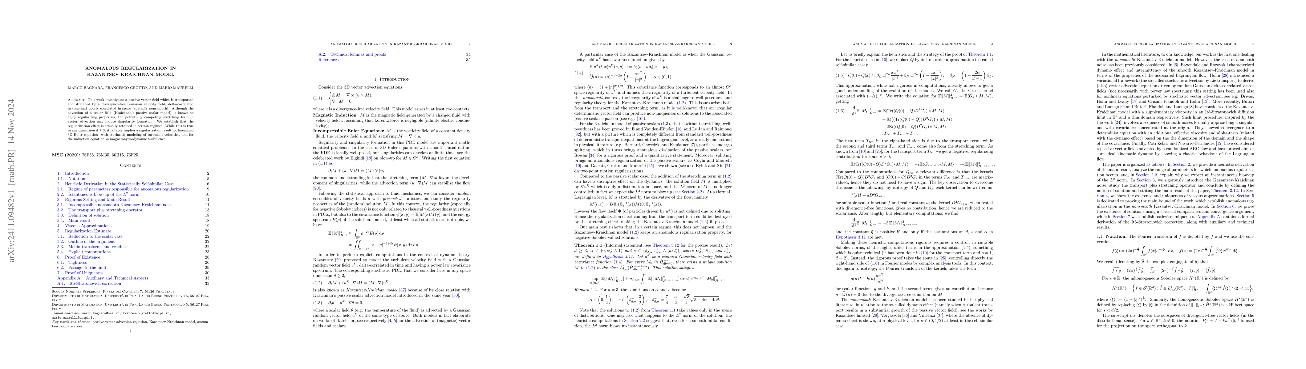 Thumbnail for Anomalous Regularization in Kazantsev-Kraichnan Model