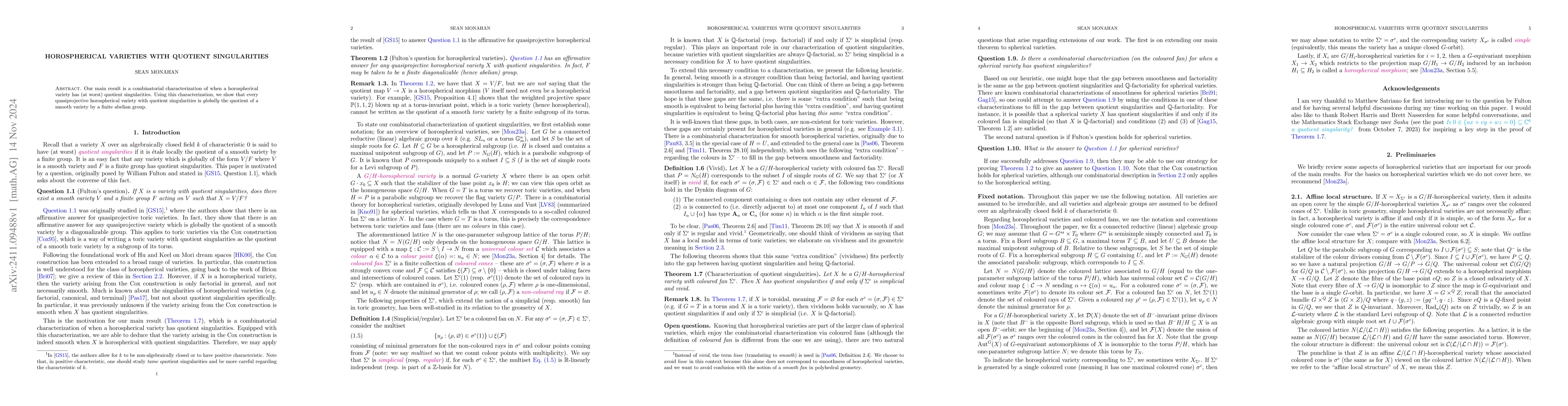 Thumbnail for Horospherical varieties with quotient singularities