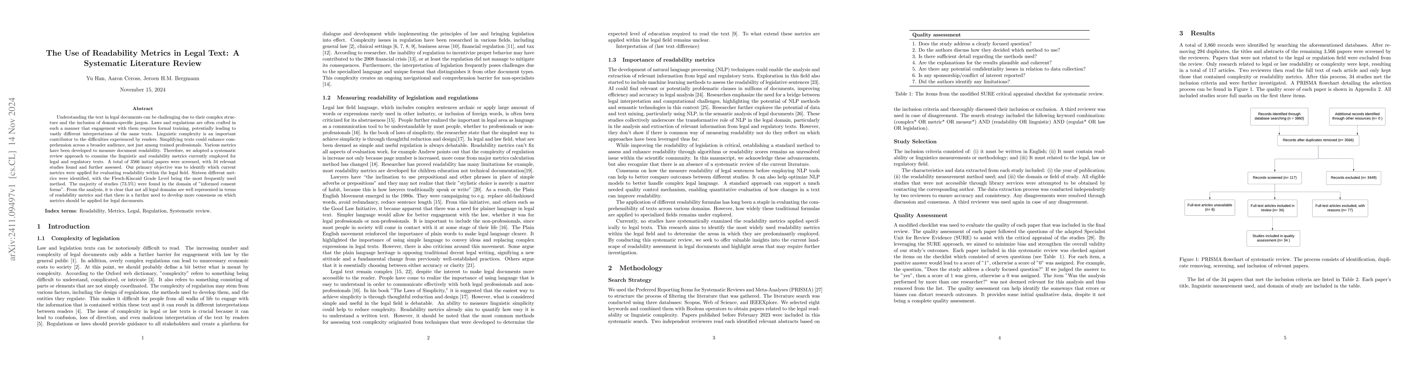 Thumbnail for The Use of Readability Metrics in Legal Text: A Systematic Literature
  Review