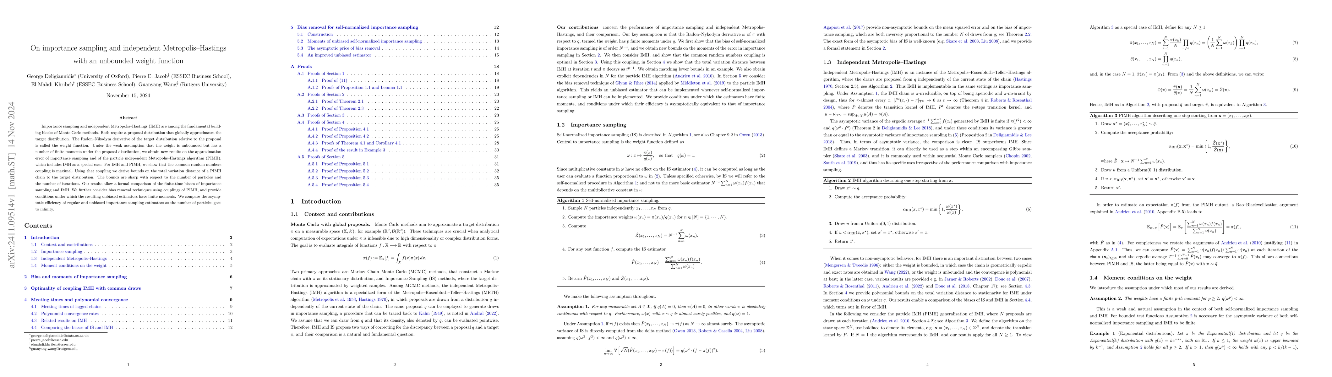 Thumbnail for On importance sampling and independent Metropolis-Hastings with an
  unbounded weight function