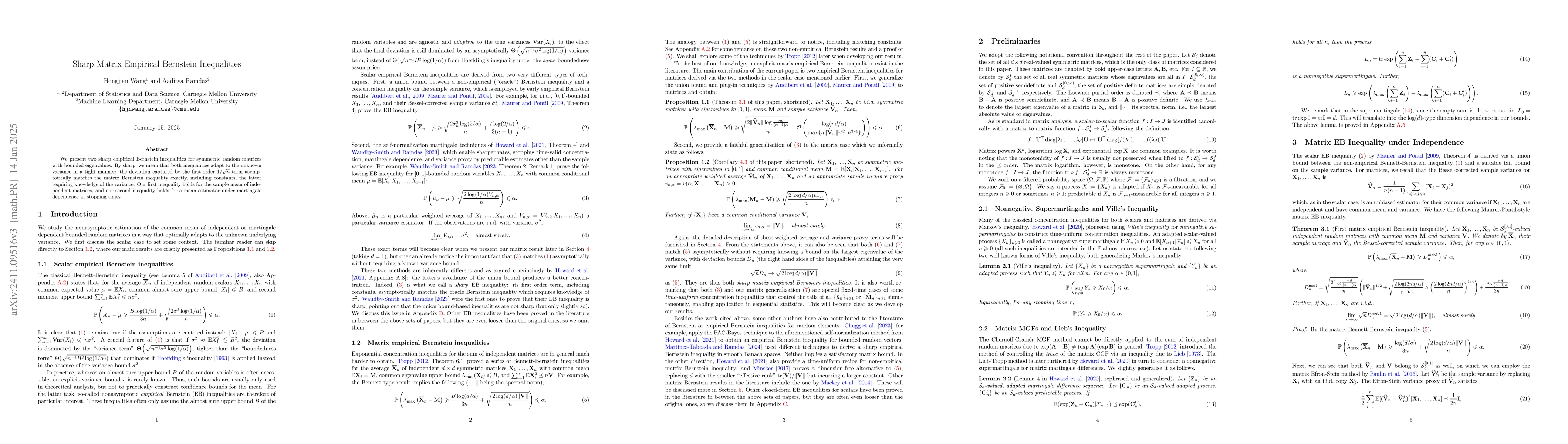 Thumbnail for Sharp Matrix Empirical Bernstein Inequalities
