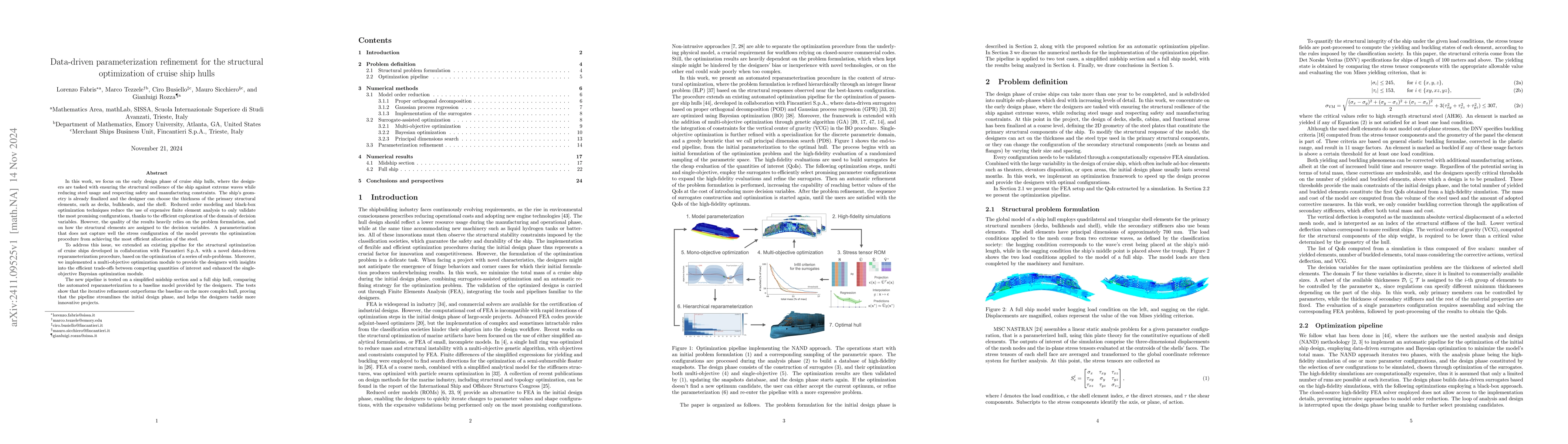 Thumbnail for Data-driven parameterization refinement for the structural optimization
  of cruise ship hulls